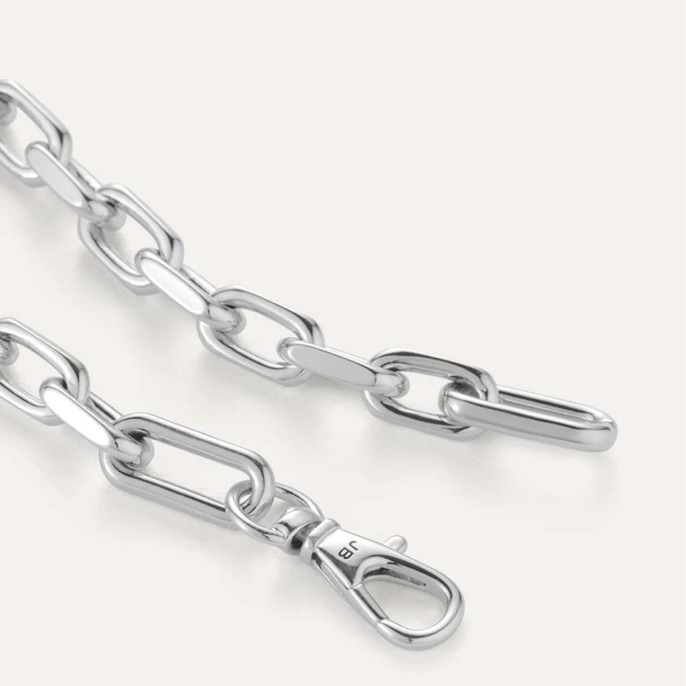 Jenny Bird Padlock Heart Pendant Link Necklace, Silver - Picture 14 of 15